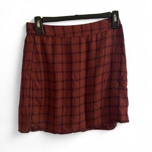 American Eagle Outfitters Red Plaid Mini Skirt